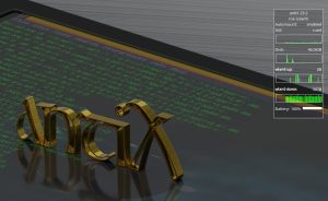 a picture of a dim computer desktop for the antix linux distro